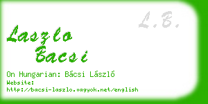 laszlo bacsi business card